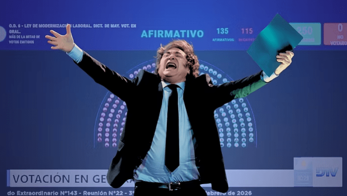 Milei celebró la aprobación de la reforma laboral y anticipó más empleo&nbsp;registrado